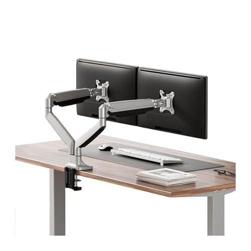 Display-Halterungsarm, Dual-Monitor-Tischhalterung für max. 81,3 cm (32 Zoll), 9 kg Bildschirm, Aluminium-Monitorarmhalterung, verstellbarer Gasfeder-Monitorarm mit VESA 75/100 mm Displayhalterung von CYairong-22