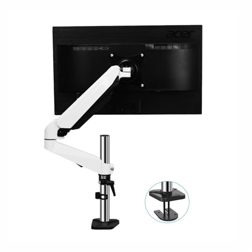 Displayhalterungsarm, einzelner Monitorarm, Monitor-Tischhalterung für 38,1 cm - 81,3 cm (15 - 32 Zoll) Bildschirme, hält 2 - 8 kg, voll verstellbare Gasfeder-Monitorhalterung mit Tüllenfuß, von CYairong-22