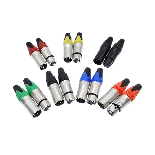 10Pcs connector audio plug microphone plug 3pin speaker connector male & female colour mic connector CZAOINCU(Orange male10pc) von CZAOINCU