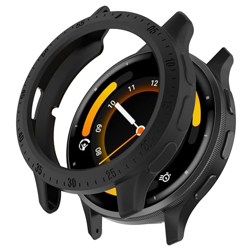 CZhkg Schutzhülle Hülle Kompatibel für Garmin Venu 3s Cover, Schutzhülle Ultradünne Kratzfest Transparent TPU Case Abdeckung Cover Tasche Uhrengehäuse für Garmin Venu 3s Watch Zubehör (Schwarz) von CZhkg