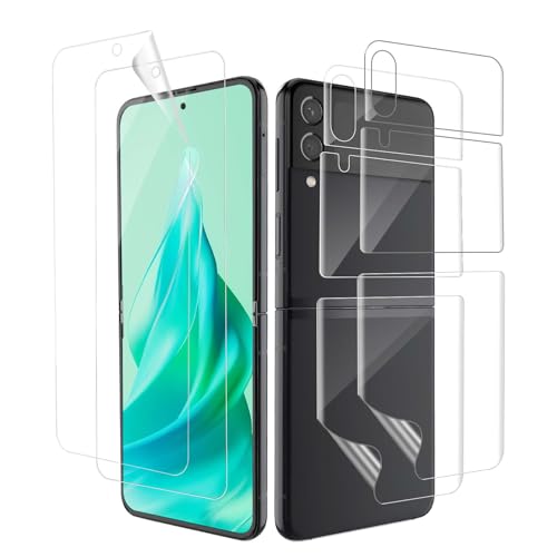 Cable Leader 2+2 Stück TPU Schutzfolie für Panzerglas für Samsung Galaxy Z Flip 3 5G, Weich Flexible HD-Klar Anti-Öl Z Flip 3 5G Displayschutzfolie, Anti-Fingerabdruck Kratzfest Samsung Z Flip 3 Folie von Cable Leader