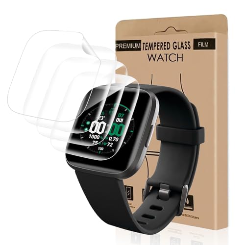 Cable Leader 4 Stück Schutzfolie für Panzerglas für Fitbit Versa 2/Versa 4, Soft TPU Versa 2 Panzerfolie, Keine Blasen, Ultrabeständig, Anti-Staub Schutzglas, HD klar Fitbit Versa 2 Displayschutz von Cable Leader