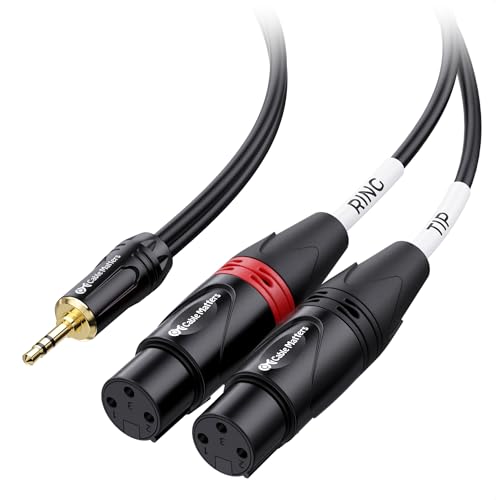 Cable Matters 3,5 mm TRS auf 2 XLR-Kabel 1,8 m, Dual XLR Buchse auf 3,5 mm Y Splitter Kabel, Duale Weiblich XLR auf 3,5mm Y-Splitter Kabel von Cable Matters