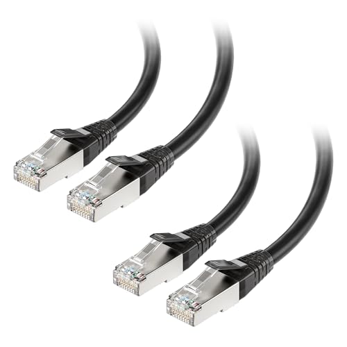 Cable Matters Abgeschirmtes, 40 GBit/s kurzes Cat 8 netzwerkkabel 7,5m in Schwarz (2000 Mhz Kategorie 8 Ethernet Kabel, Cat 8 Kabel, Gaming Ethernet Kabel, LAN Kabel Cat 8) - 7,5 m von Cable Matters