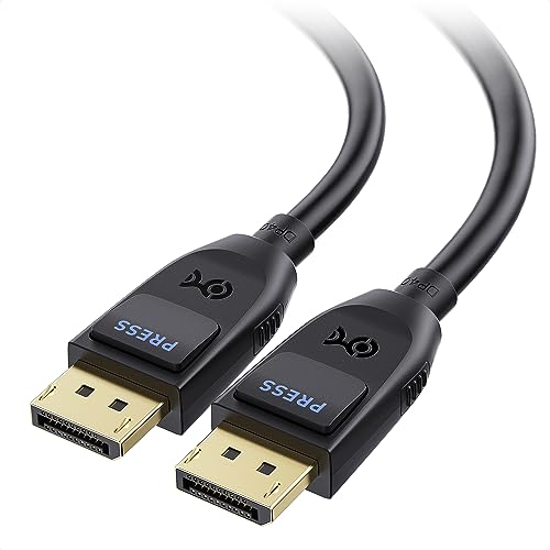 Cable Matters [VESA zertifiziertes] DisplayPort 2.1 Kabel 2m, unterstützt 40Gbps DP40 8K 60Hz, 4K 144Hz in Schwarz mit FreeSync, G-SYNC und HDR für Gaming-Monitor, PC, RTX 4080/4090, RX 7900 und mehr von Cable Matters