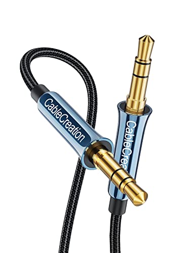 CableCreation Aux Kabel, 3.5 MM Audio Kabel Stecker auf Stecker (6FT/1.8M, Hi-Fi) 1/8 Zoll geflochtene Aux Stereo Buchse, Kompatibel mit Kopfhörer, Auto, Telefon, Lautsprecher (mit Aux Port), Bule von CableCreation