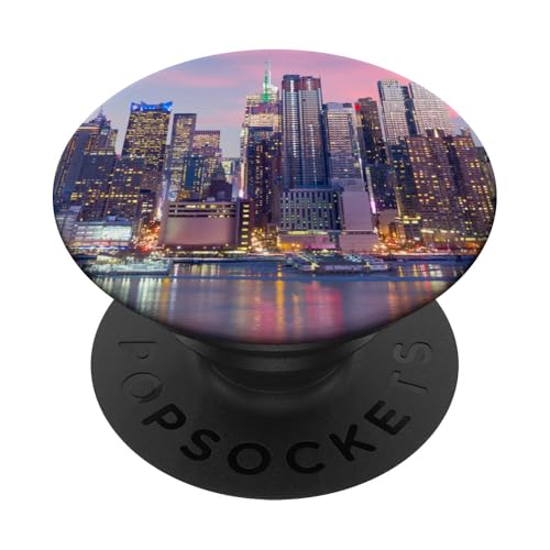 Motiv Sonnenuntergang New York, Herz d'Amour Gold PopSockets mit austauschbarem PopGrip von Cadeau coucher soleil Personnalisé Coeur D'Amour