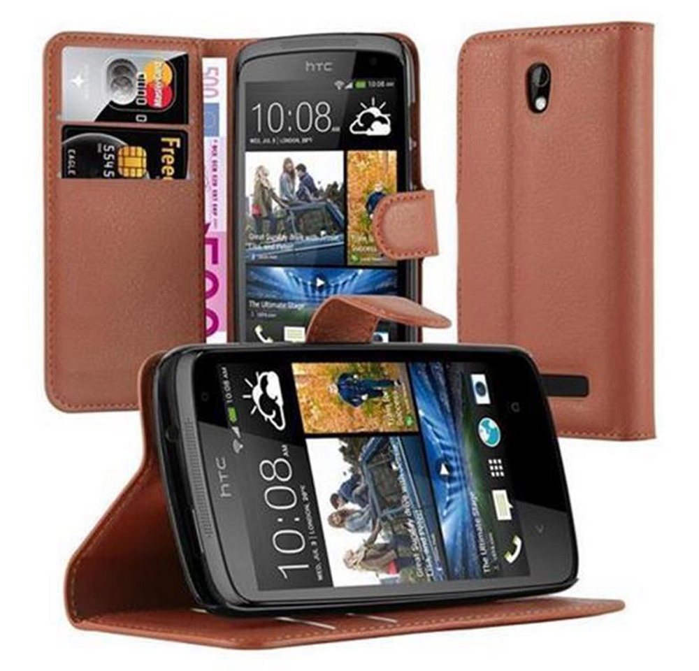 Cadorabo Handyhülle für HTC Desire 500 Hülle HTC Desire 500, Hülle Schutzhülle mit Standfunktion, Kartenfach und Magnetverschluss von Cadorabo