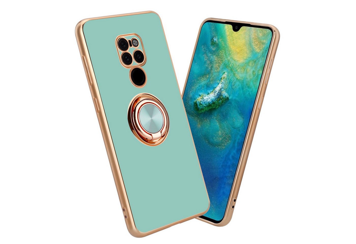 Cadorabo Handyhülle für Huawei MATE 20 Hülle Huawei MATE 20, Schutzhülle - TPU Silikon Hülle - mit Kameraschutz und Ring von Cadorabo