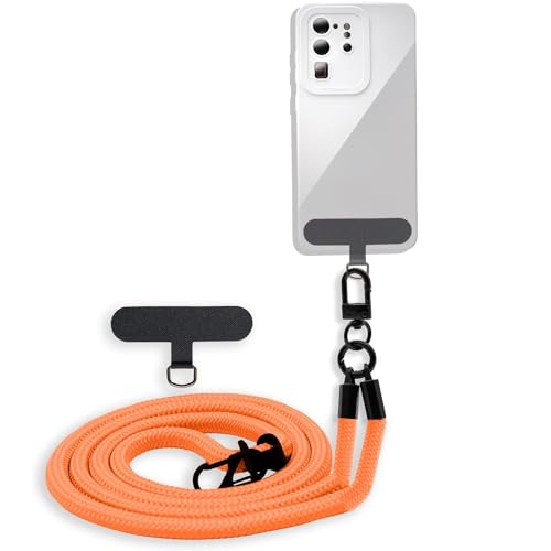 Cadorabo Handykette kompatibel mit Samsung Galaxy A54 5G in ORANGE - Necklace Hülle mit Verstellbaren Band Kordel zum Umhängen von Cadorabo