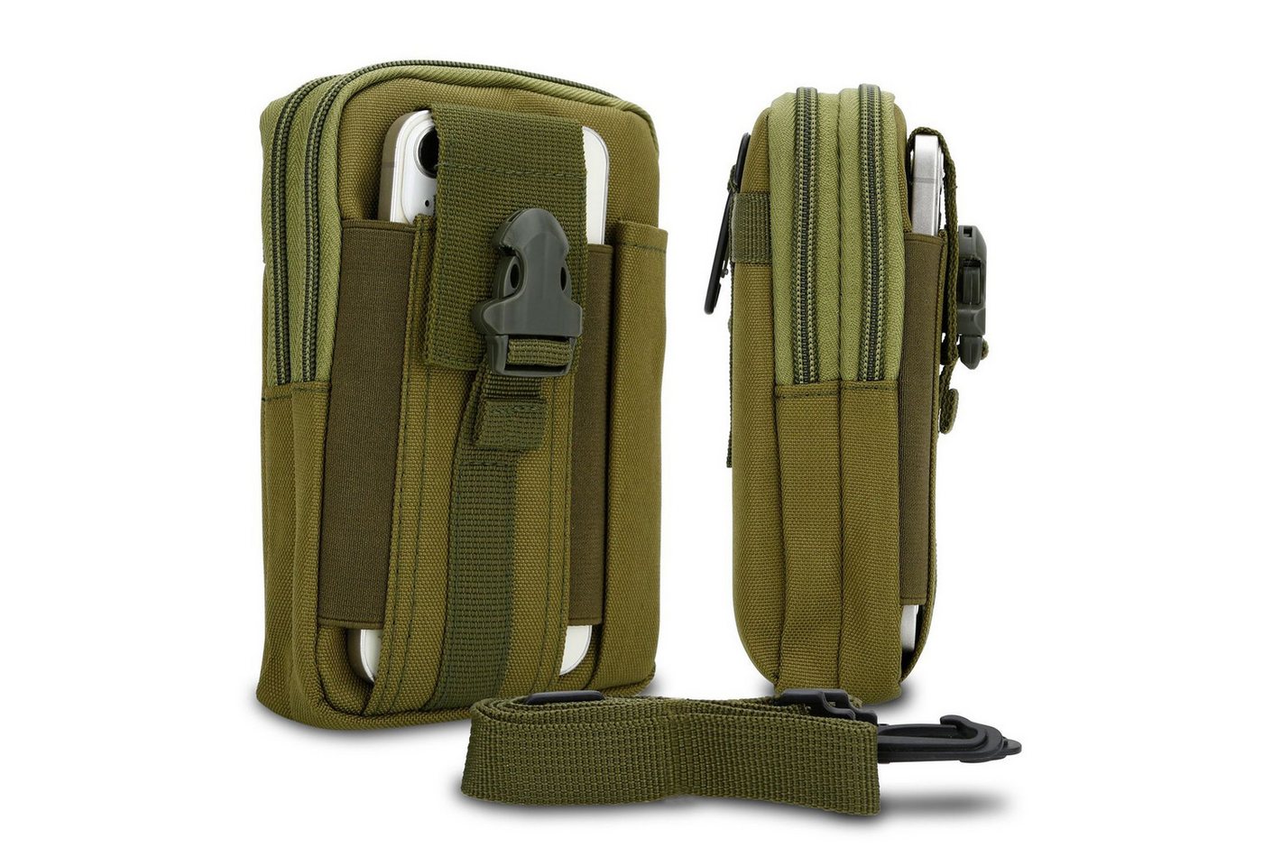 Cadorabo Handytasche für Huawei ASCEND Y635 (1-tlg), Hülle mit Schultergurt Handyhalter Militär Gürteltasche Hüfttasche von Cadorabo