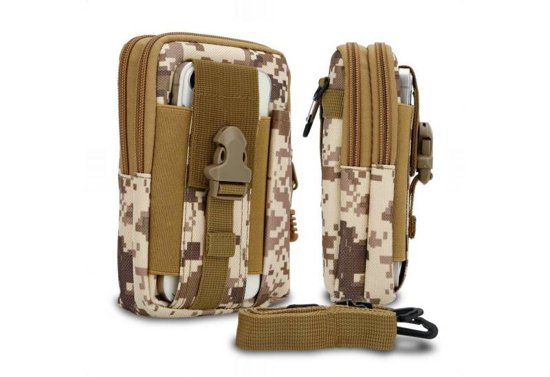 Cadorabo Handytasche für Samsung Galaxy A51 4G (1-tlg), Hülle mit Schultergurt Handyhalter Militär Gürteltasche Hüfttasche von Cadorabo