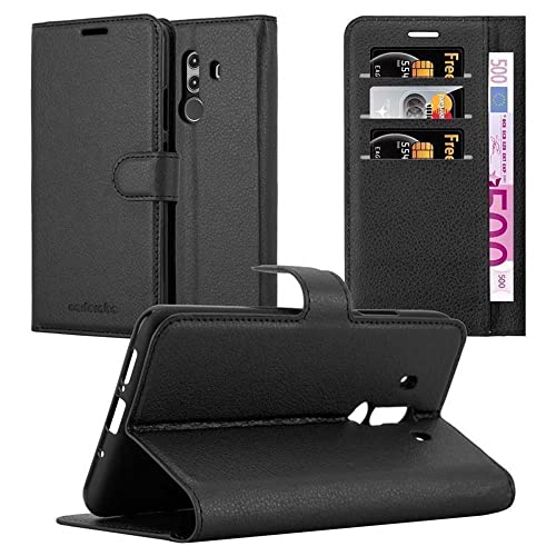 Cadorabo Hülle kompatibel mit Huawei Mate 10 PRO Handyhülle aus Kunst Leder Flip Klappbare Stoßfeste Magnetische [Standfunktion] [Kartenfächern] Cover Hülle für Huawei Mate 10 PRO Tasche in Schwarz von Cadorabo