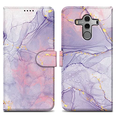 Cadorabo Hülle kompatibel mit Huawei Mate 10 PRO - Design Pink Lila Marmor No. 5 - Schutzhülle mit Magnetverschluss, Standfunktion und Kartenfach von Cadorabo