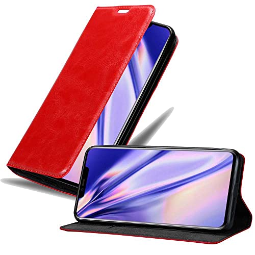 Cadorabo Hülle kompatibel mit Huawei Mate 20 PRO aus Premium Kunst Leder Flip Klappbare Stoßfeste Magnetische [Standfunktion] [Kartenfächern] Cover Hülle für Huawei Mate 20 PRO Tasche in Rot von Cadorabo