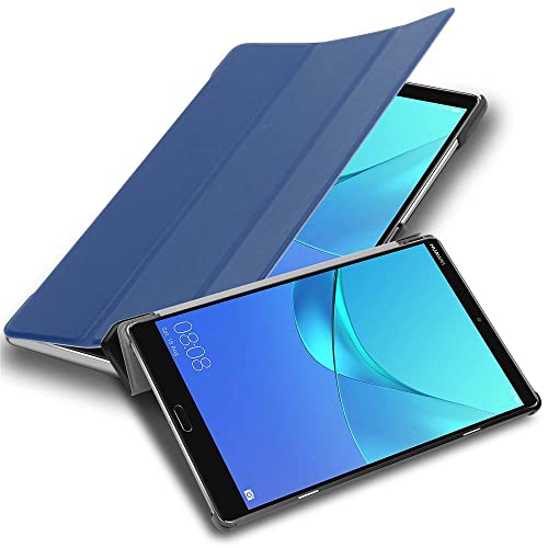 Cadorabo Hülle kompatibel mit Huawei MediaPad M5 8 (8.4 Zoll) Tablethülle mit Auto Wake Up aus Kunst Leder Flip Klappbare Magnetische Cover Hülle für Huawei MediaPad M5 8 (8.4 Zoll) Tasche in Blau von Cadorabo