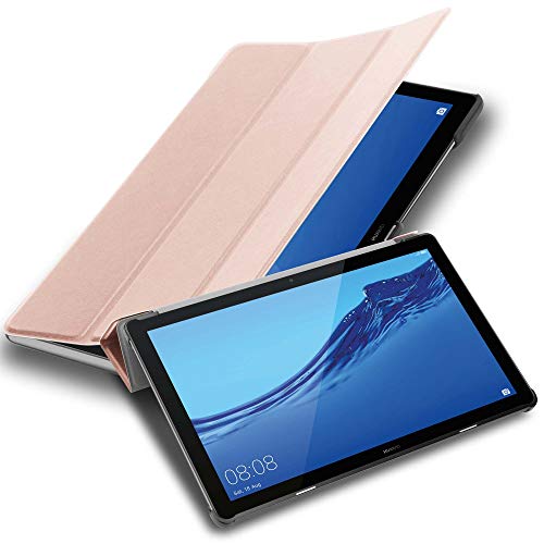 Cadorabo Hülle kompatibel mit Huawei MediaPad T5 10 (10.1 Zoll) Tablethülle ohne Auto Wake Up aus Kunst Leder Klappbare Magnetische Cover Hülle für Huawei MediaPad T5 10 (10.1 Zoll) Tasche in Rosa von Cadorabo