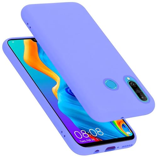 Cadorabo Hülle kompatibel mit Huawei P30 LITE Hülle Silikon Handyhülle für P30 LITE Case aus flüssigem Silikon, Kratzfeste und stoßfeste Schutzhülle für Huawei P30 LITE - Liquid HELL LILA von Cadorabo