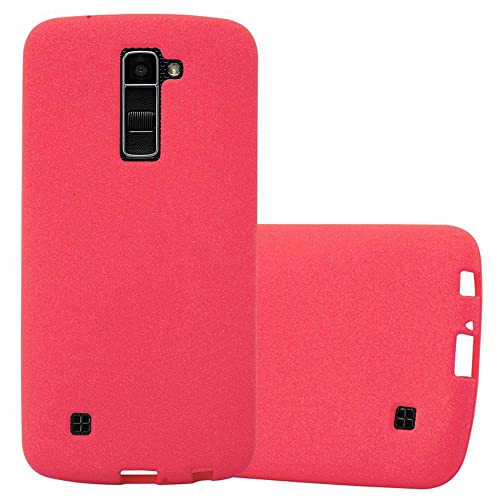 Cadorabo Hülle kompatibel mit LG K10 2016 Schutzhülle TPU Silikon Case Frost Design Slim Kratzfest Weiche Gummi mit Rundumschutz Case Hülle für LG K10 2016 in Rot von Cadorabo