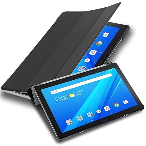 Cadorabo Hülle kompatibel mit Lenovo Tab 4 10 Plus (10.1 Zoll) Tablethülle mit Auto Wake Up aus Kunst Leder Klappbare Magnetische Cover Hülle für Lenovo Tab 4 10 Plus (10.1 Zoll) Tasche in Schwarz von Cadorabo