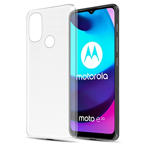 Cadorabo Hülle kompatibel mit Motorola Moto E20 / E30 / E40 Hülle Silikon Handyhülle für Moto E20 Case aus [Nie vergilben Technologie], Kratzfeste Schutzhülle für Motorola Moto E20 - VOLL TRANSPARENT von Cadorabo