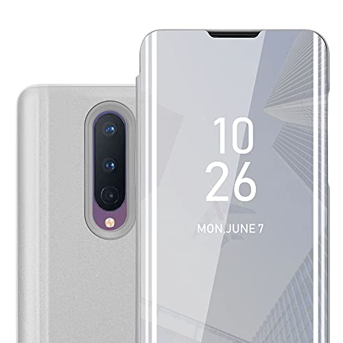 Cadorabo Hülle kompatibel mit OnePlus 8 Schutzhülle TPU Silikon Case 360 View Spiegel, Slim Kratzfest Weiche Gummi mit Rundumschutz Cover Hülle für OnePlus 8 in Silber von Cadorabo