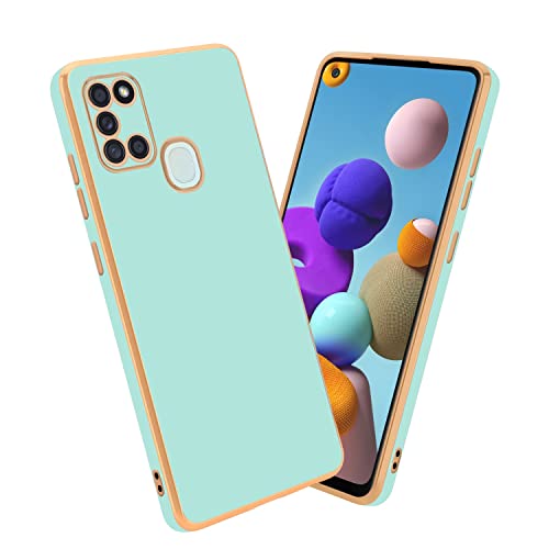 Cadorabo Hülle kompatibel mit Samsung Galaxy A21s Schutzhülle TPU Silikon Case Liquid Design mit Kameraschutz Slim Kratzfest Weiche Gummi mit Rundumschutz Case Hülle für Galaxy A21s in Grün von Cadorabo