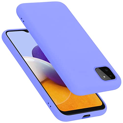 Cadorabo Hülle kompatibel mit Samsung Galaxy A22 5G Hülle Silikon Handyhülle für Galaxy A22 5G Case aus flüssigem Silikon, Kratzfeste Schutzhülle für Samsung Galaxy A22 5G - Liquid HELL LILA von Cadorabo