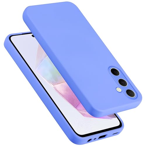 Cadorabo Hülle kompatibel mit Samsung Galaxy A35 Hülle Silikon Handyhülle für Galaxy A35 Case aus flüssigem Silikon- stoßfeste dünne TPU Schutzhülle für Samsung Galaxy A35 - Liquid HELL LILA von Cadorabo