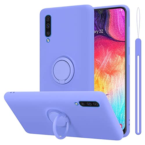 Cadorabo Hülle kompatibel mit Samsung Galaxy A50 4G A50s A30s Schutzhülle TPU Silikon Case Liquid Design mit Ring Slim Liquidsilikon Microfaser Case Hülle für Galaxy A50 4G A50s A30s in Lila von Cadorabo