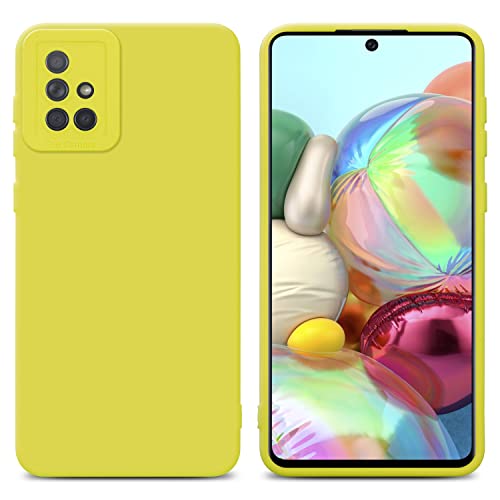 Cadorabo Hülle kompatibel mit Samsung Galaxy A71 4G Schutzhülle TPU Silikon Case Liquid Design mit Kameraschutz Slim Kratzfest Weiche Gummi mit Rundumschutz Case Hülle für Galaxy A71 4G in Gelb von Cadorabo