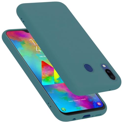 Cadorabo Hülle kompatibel mit Samsung Galaxy M20 Hülle Silikon Handyhülle für Galaxy M20 Case aus flüssigem Silikon, Kratzfeste und stoßfeste Schutzhülle für Samsung Galaxy M20 - Liquid GRÜN von Cadorabo