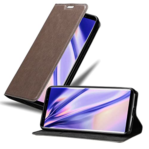 Cadorabo Hülle kompatibel mit Samsung Galaxy Note 9 aus Premium Kunst Leder Flip Klappbare Stoßfeste Magnetische [Standfunktion] [Kartenfächern] Cover Hülle für Galaxy Note 9 Tasche in Braun von Cadorabo