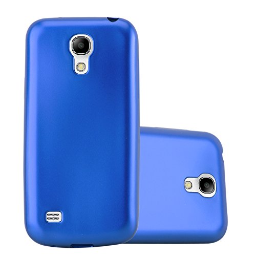 Cadorabo Hülle kompatibel mit Samsung Galaxy S4 Mini Schutzhülle TPU Silikon Case Metallic Design Slim Kratzfest Weiche Gummi mit Rundumschutz Case Hülle für Galaxy S4 Mini in Blau von Cadorabo