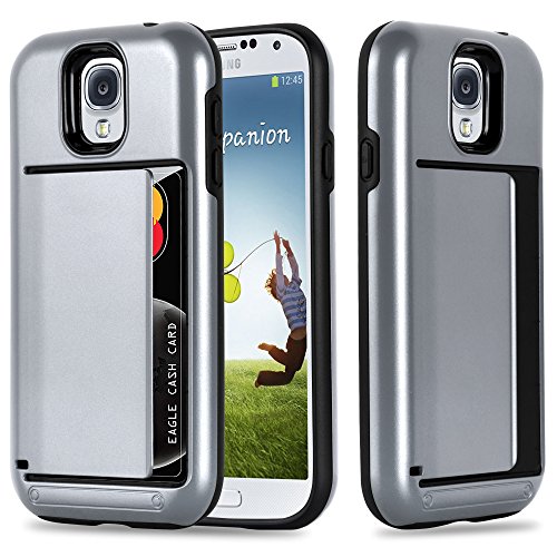 Cadorabo Hülle kompatibel mit Samsung Galaxy S4 Schutzhülle TPU Silikon Case Outdoor Hybrid Design Anti Rutsch Slim Kratzfest Weiche Gummi mit Rundumschutz Case Hülle für Galaxy S4 in Silber von Cadorabo