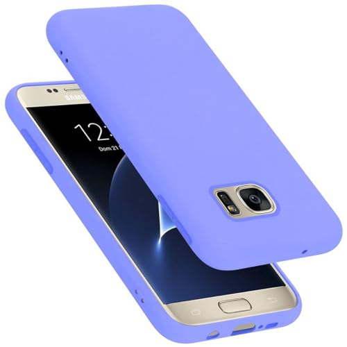 Cadorabo Hülle kompatibel mit Samsung Galaxy S7 Hülle Silikon Handyhülle für Galaxy S7 Case aus flüssigem Silikon, Kratzfeste und stoßfeste Schutzhülle für Samsung Galaxy S7 - Liquid HELL LILA von Cadorabo