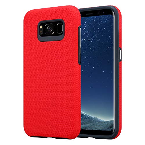 Cadorabo Hülle kompatibel mit Samsung Galaxy S8 Schutzhülle TPU Silikon Case Outdoor Hybrid Design Anti Rutsch Slim Kratzfest Weiche Gummi mit Rundumschutz Case Hülle für Galaxy S8 in Rot von Cadorabo