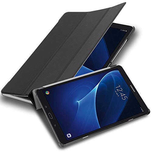 Cadorabo Hülle kompatibel mit Samsung Galaxy Tab A 2016 (10.1 Zoll) Tablethülle mit Auto Wake Up aus Kunst Leder Klappbare Magnetische Cover Hülle für Galaxy Tab A 2016 (10.1 Zoll) Tasche in Schwarz von Cadorabo