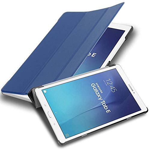 Cadorabo Hülle kompatibel mit Samsung Galaxy Tab E (9.6 Zoll) Tablethülle ohne Auto Wake Up aus Kunst Leder Flip Klappbare Stoßfeste Magnetische Cover Hülle für Galaxy Tab E (9.6 Zoll) Tasche in Blau von Cadorabo