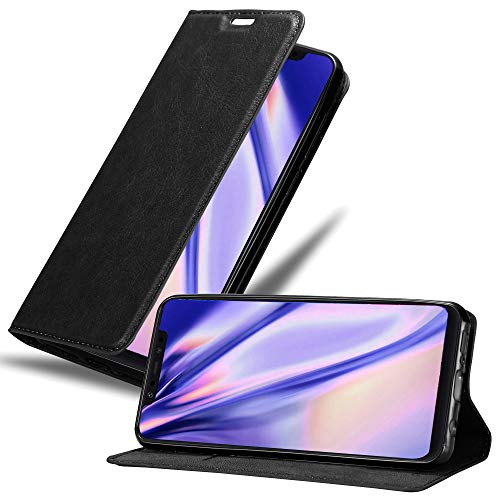 Cadorabo Hülle kompatibel mit Xiaomi Mi 8 aus Premium Kunst Leder Flip Klappbare Stoßfeste Magnetische [Standfunktion] [Kartenfächern] Cover Hülle für Xiaomi Mi 8 Tasche in Schwarz von Cadorabo