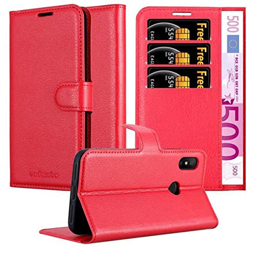 Cadorabo Hülle kompatibel mit Xiaomi Mi A2 LITE/RedMi 6 PRO Handyhülle aus Kunst Leder Flip Klappbare Magnetische [Kartenfächern] Cover Hülle für Xiaomi Mi A2 LITE/RedMi 6 PRO Tasche in Rot von Cadorabo