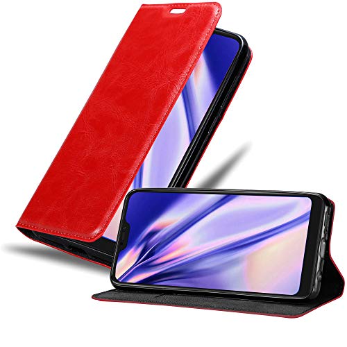 Cadorabo Hülle kompatibel mit Xiaomi Mi A2 LITE/RedMi 6 PRO aus Kunst Leder Flip Klappbare Magnetische [Standfunktion] [Kartenfächern] Cover Hülle für Xiaomi Mi A2 LITE/RedMi 6 PRO Tasche in Rot von Cadorabo