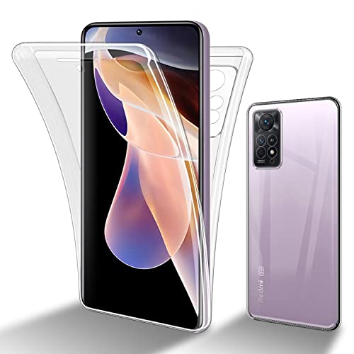 Cadorabo Hülle kompatibel mit Xiaomi RedMi Note 11 PRO 4G 5G Schutzhülle TPU Silikon Case 360 Slim Kratzfest Weiche Gummi mit Rundumschutz Case Hülle für Xiaomi RedMi Note 11 PRO 4G 5G in Transparent von Cadorabo