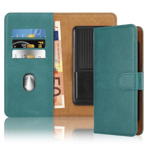 Cadorabo Klapphülle kompatibel mit Samsung Galaxy A15-Handyhülle mit Kartenfach, 360 Grad Schutzhülle zum klappen- Flip Case Book Cover PU Leder Handytasche klappbar TÜRKIS von Cadorabo