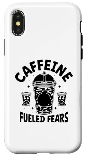 Hülle für iPhone X/XS Koffein Fueled Fears Trinken Eiskaffee Liebhaber von Caffeine Drinking Coffee Lover Gifts