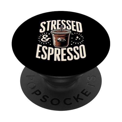 Stress und Espresso Koffein trinken Kaffeeliebhaber PopSockets mit austauschbarem PopGrip von Caffeine Drinking Coffee Lover Gifts