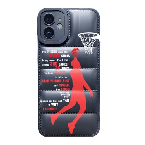 Cairiocoin Basketball Legend Puffer Case Kompatibel mit iPhone 12 15,5 cm (6,1 Zoll), weiches Silikon-Gummi, stoßfest, sportlich, coole Handyhülle für Jungen, Mädchen, Männer, Frauen von Cairiocoin