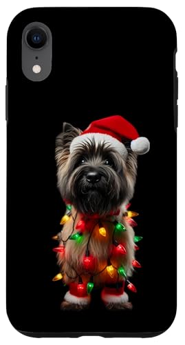 Hülle für iPhone XR Cairn Terrier Weihnachtsmannmütze Weihnachtsbeleuchtung Hundebesitzer Mama Papa von Cairn Terrier Christmas Products