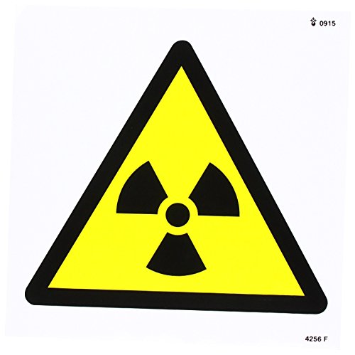 Caledonia Signs 24256F Radiation Symbol Schild, selbstklebendes Vinyl, 200 mm x 200 mm von Caledonia Signs