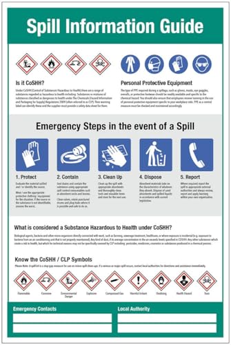 Poster "Spill Information", 420 x 594 mm, synthetisches Papier von Caledonia Signs